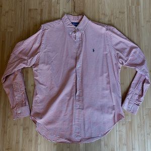 Polo Ralph Lauren Classic Fit Red Gingham Button Down Shirt Sz L